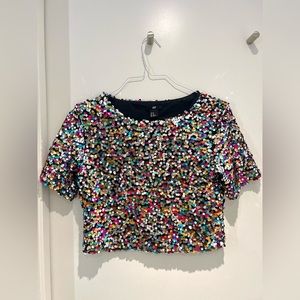COPY - BLOG FAVE NWOT sequins crop top - top H&M size Xs